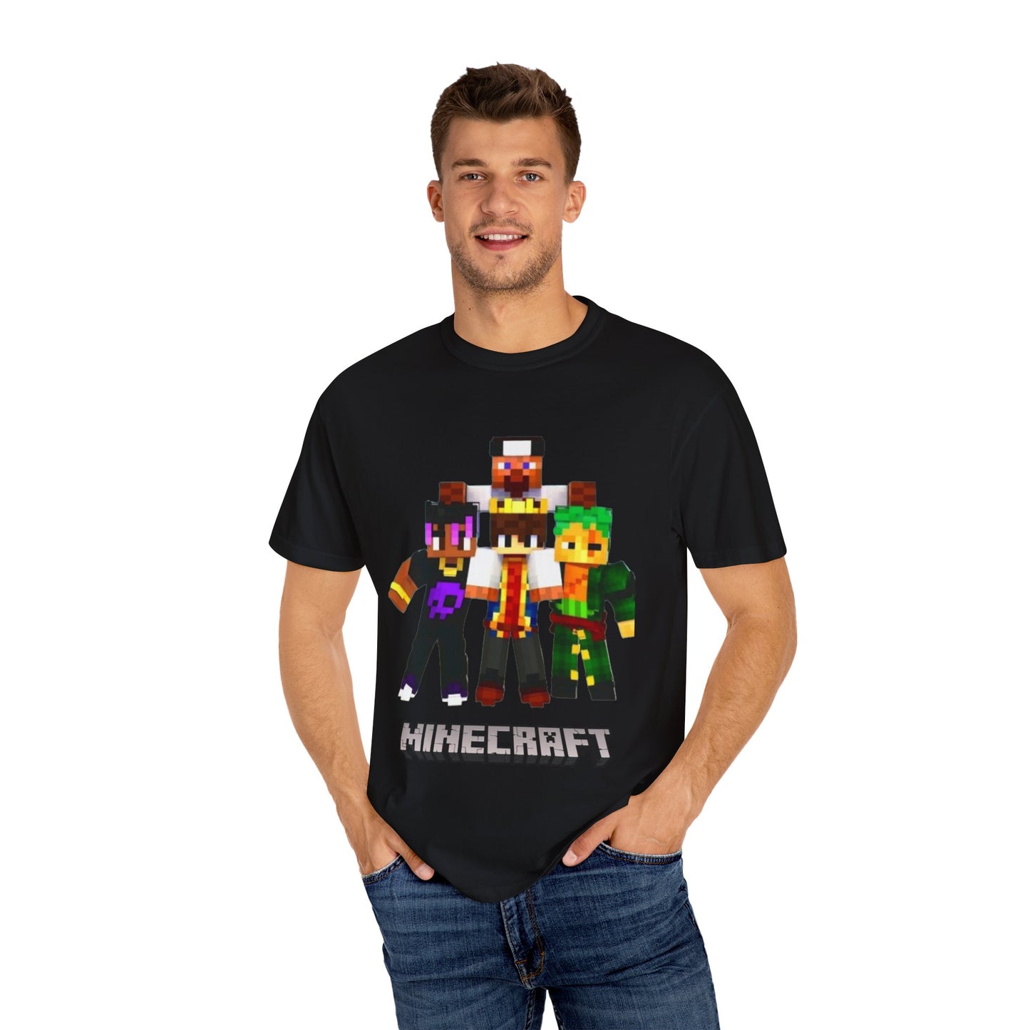 Minecraft-Themed Unisex Garment-Dyed T-Shirt, Gamer Tee, Kid's Gift, Casual Wear, Birthday Present, Video Game Apparel