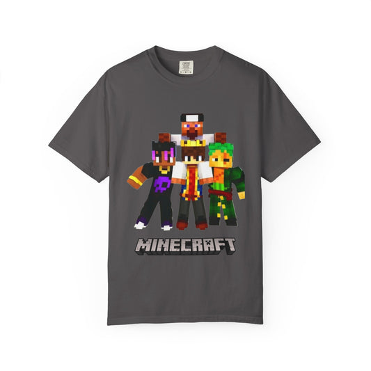 Minecraft-Themed Unisex Garment-Dyed T-Shirt, Gamer Tee, Kid's Gift, Casual Wear, Birthday Present, Video Game Apparel